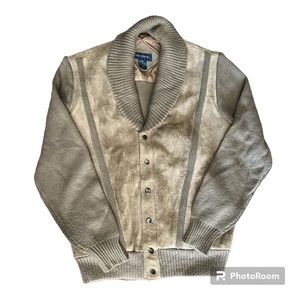 Claybrooke Mens Leather Sweater size medium